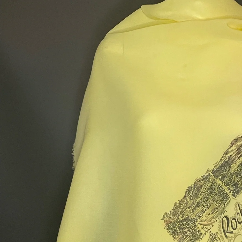 Vintage Rocky Mountain Park Souvenir Cotton Scarf 26 In Excellent Condition - Picture 4 of 9